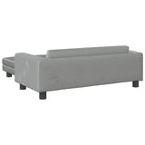 Kids Sofa with Footstool Light Grey 100x50x30 cm Velvet - 45-Degree Angle