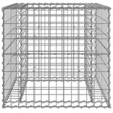 Gabion Basket Silver 70x70x65 cm Galvanised Iron - Side View