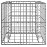 Gabion Basket Silver 70x70x65 cm Galvanised Iron - Top-Down View