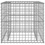 Gabion Basket Silver 70x70x65 cm Galvanised Iron - 45-Degree Angle
