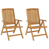 Reclining Garden Chairs with Cushions 2 pcs Solid Wood Teak