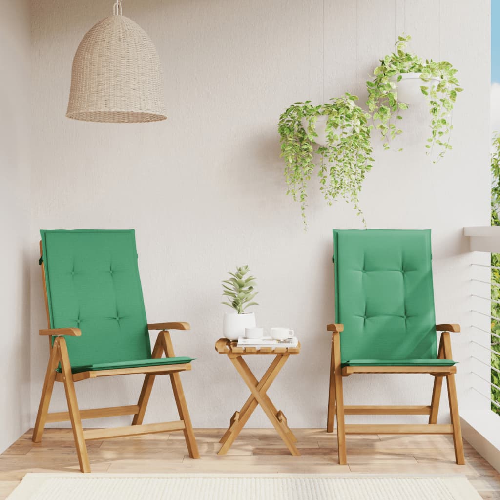 Reclining Garden Chairs with Cushions 2 pcs Solid Wood Teak
