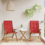 Reclining Folding Chairs with Cushions 2 pcs Solid Wood Teak