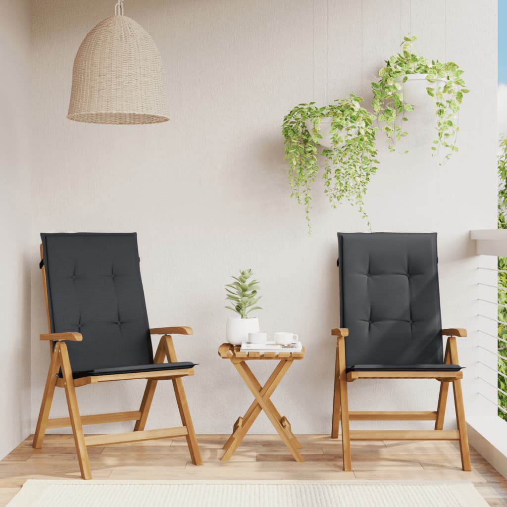 Reclining Garden Chairs with Cushions 2 pcs Solid Wood Teak