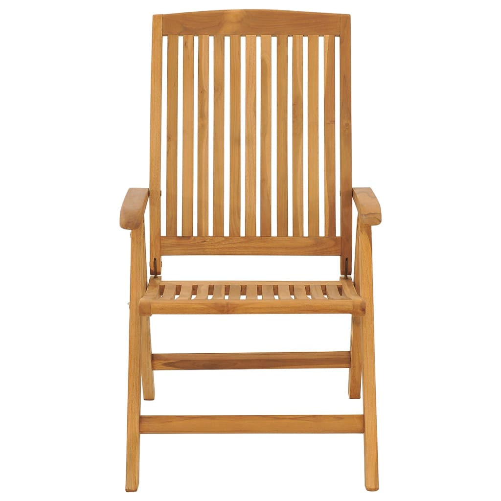 Reclining Folding Chairs with Cushions 2 pcs Solid Wood Teak