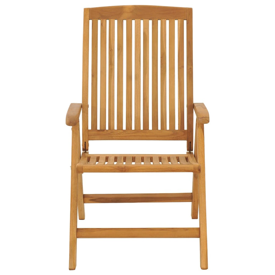 Reclining Folding Chairs with Cushions 4 pcs Solid Wood Teak