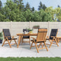 Reclining Folding Chairs with Cushions 4 pcs Solid Wood Teak