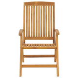 Reclining Garden Chairs with Cushions 4 pcs Solid Wood Teak - 45-Degree Angle