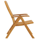Reclining Garden Chairs with Cushions 4 pcs Solid Wood Teak - Rear View