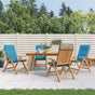 Reclining Folding Chairs with Cushions 4 pcs Solid Wood Teak