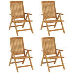 Reclining Folding Chairs with Cushions 4 pcs Solid Wood Teak
