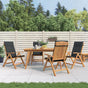 Reclining Folding Chairs with Cushions 4 pcs Solid Wood Teak