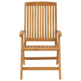 Reclining Garden Chairs with Cushions 4 pcs Solid Wood Teak - 45-Degree Angle