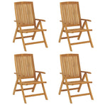 Reclining Folding Chairs with Cushions 4 pcs Solid Wood Teak