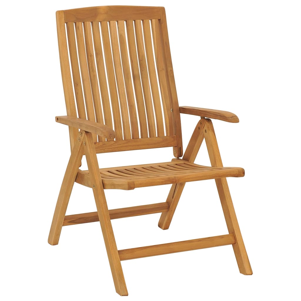 Reclining Folding Chairs with Cushions 4 pcs Solid Wood Teak
