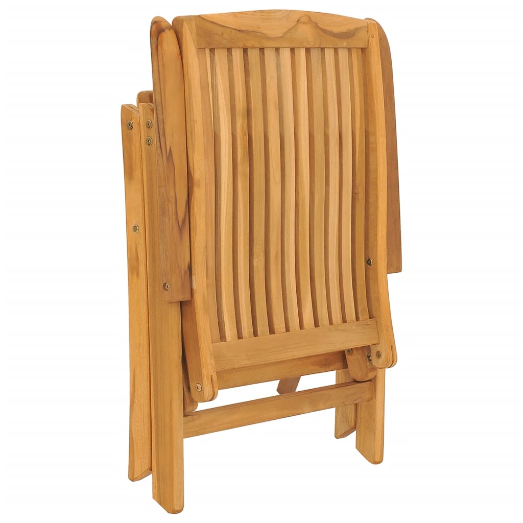 Reclining Folding Chairs with Cushions 4 pcs Solid Wood Teak