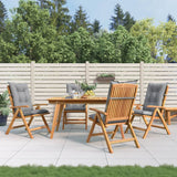 Reclining Folding Chairs with Cushions 4 pcs Solid Wood Teak