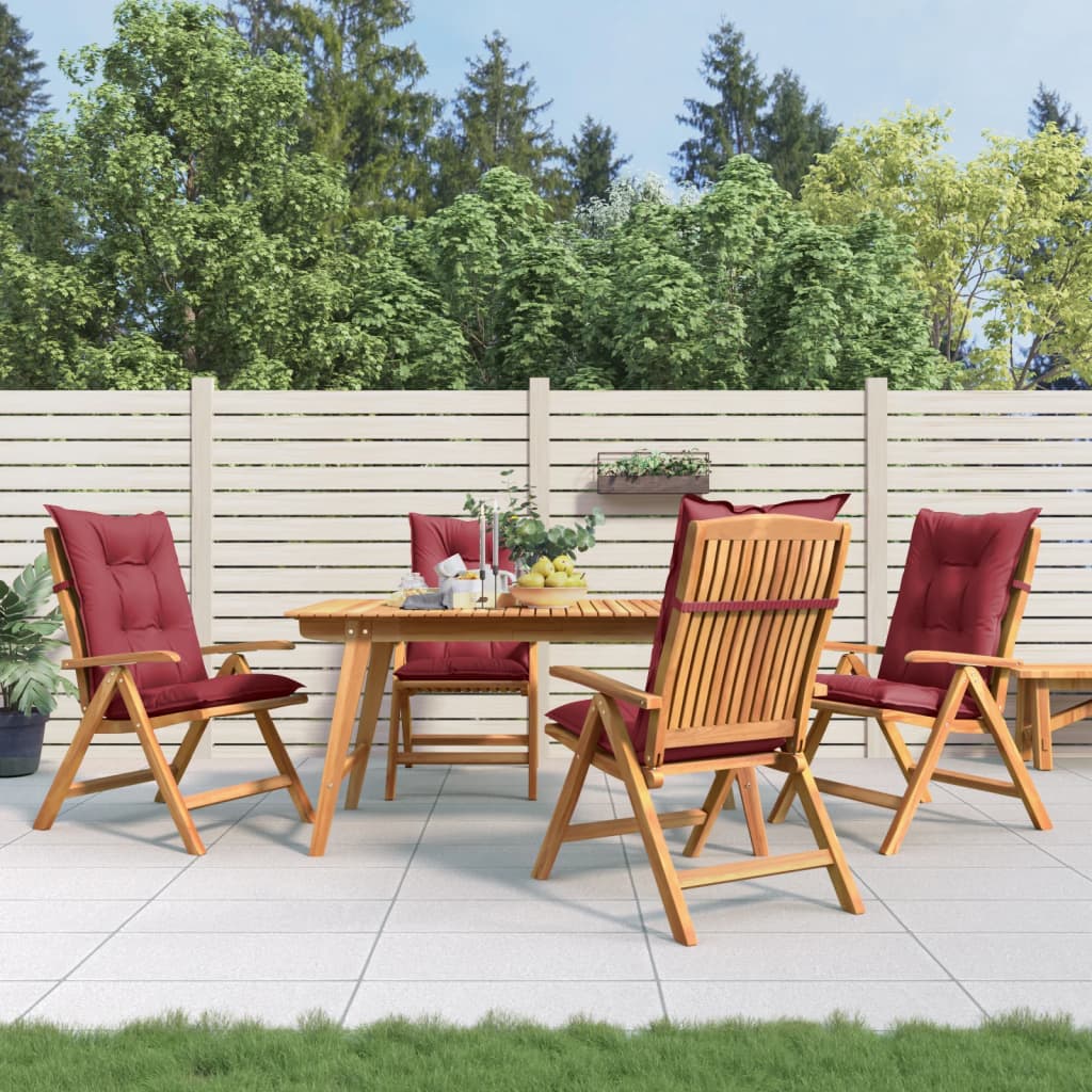 Reclining Garden Chairs with Cushions 4 pcs Solid Wood Teak