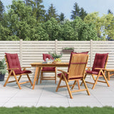 Reclining Garden Chairs with Cushions 4 pcs Solid Wood Teak