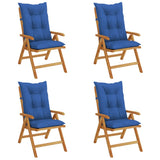 Reclining Garden Chairs with Cushions 4 pcs Solid Wood Teak