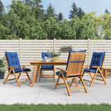 Reclining Garden Chairs with Cushions 4 pcs Solid Wood Teak