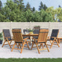 Reclining Folding Chairs with Cushions 6 pcs Solid Wood Teak