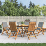Reclining Folding Chairs with Cushions 6 pcs Solid Wood Teak