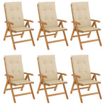 Reclining Folding Chairs with Cushions 6 pcs Solid Wood Teak