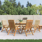 Reclining Folding Chairs with Cushions 6 pcs Solid Wood Teak