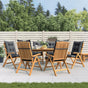 Reclining Folding Chairs with Cushions 6 pcs Solid Wood Teak