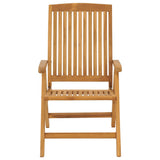 Reclining Folding Chairs with Cushions 6 pcs Solid Wood Teak - 45-Degree Angle