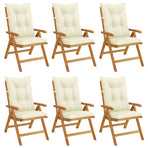 Reclining Folding Chairs with Cushions 6 pcs Solid Wood Teak