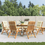 Reclining Folding Chairs with Cushions 6 pcs Solid Wood Teak