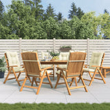 Reclining Folding Chairs with Cushions 6 pcs Solid Wood Teak
