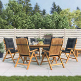 Reclining Folding Chairs with Cushions 6 pcs Solid Wood Teak