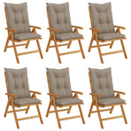 Reclining Folding Chairs with Cushions 6 pcs Solid Wood Teak