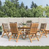 Reclining Folding Chairs with Cushions 6 pcs Solid Wood Teak