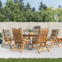 Reclining Folding Chairs with Cushions 6 pcs Solid Wood Teak