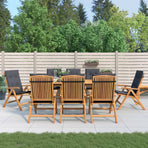 Reclining Folding Chairs with Cushions 8 pcs Solid Wood Teak