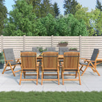 Reclining Folding Chairs with Cushions 8 pcs Solid Wood Teak