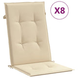 Reclining Garden Chairs with Cushions 8 pcs Solid Wood Teak
