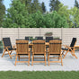 Reclining Folding Chairs with Cushions 8 pcs Solid Wood Teak