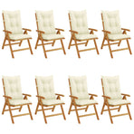 Reclining Folding Chairs with Cushions 8 pcs Solid Wood Teak