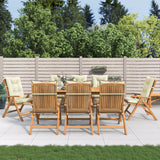 Reclining Garden Chairs with Cushions 8 pcs Solid Wood Teak