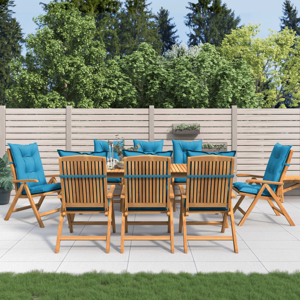 Reclining Folding Chairs with Cushions 8 pcs Solid Wood Teak