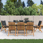 Reclining Folding Chairs with Cushions 8 pcs Solid Wood Teak