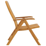 Reclining Garden Chairs with Cushions 8 pcs Solid Wood Teak - Rear View