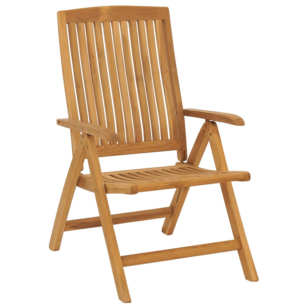 Reclining Folding Chairs with Cushions 8 pcs Solid Wood Teak
