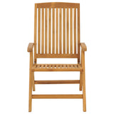 Reclining Folding Chairs with Cushions 8 pcs Solid Wood Teak - 45-Degree Angle