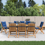 Reclining Folding Chairs with Cushions 8 pcs Solid Wood Teak
